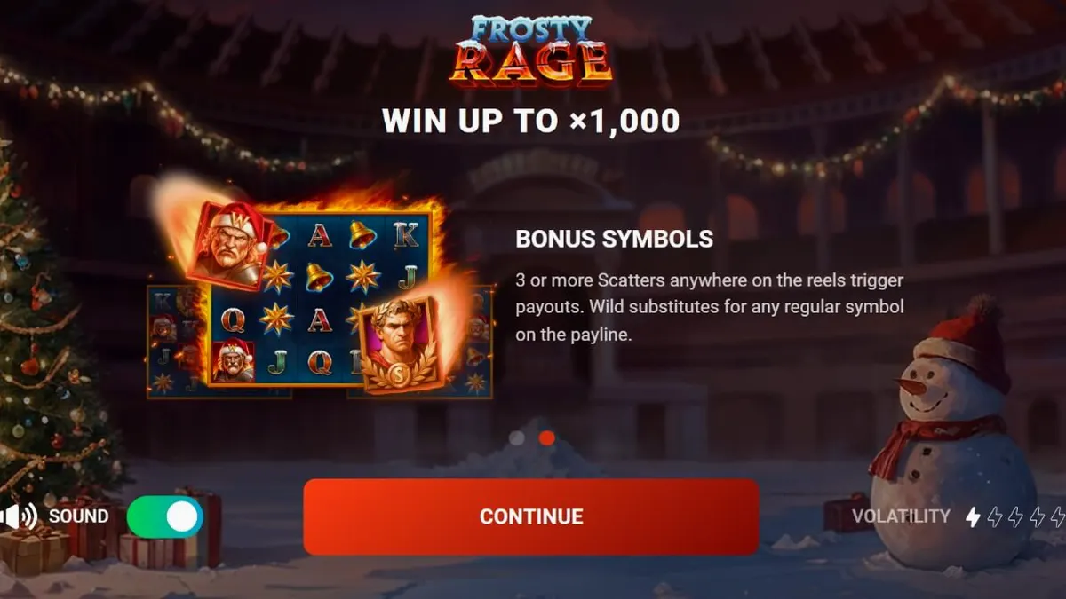 Frosty Rage mobile slot interface on a smartphone screen
